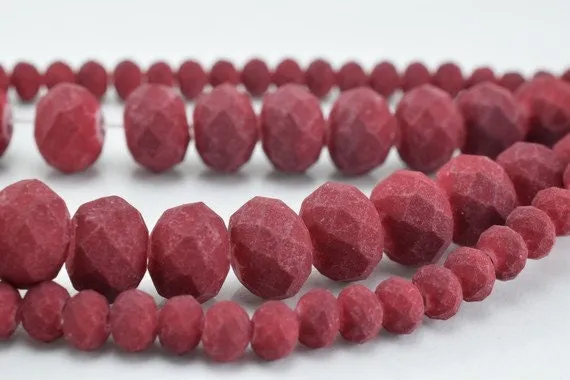 2 Strands Matte Glass Beads Donut Rondelle Faceted Jewelry Decoration Chandelier 3x4mm and 6x8mm. 2 Sizes Group 60 PCs ea Item#789222042943