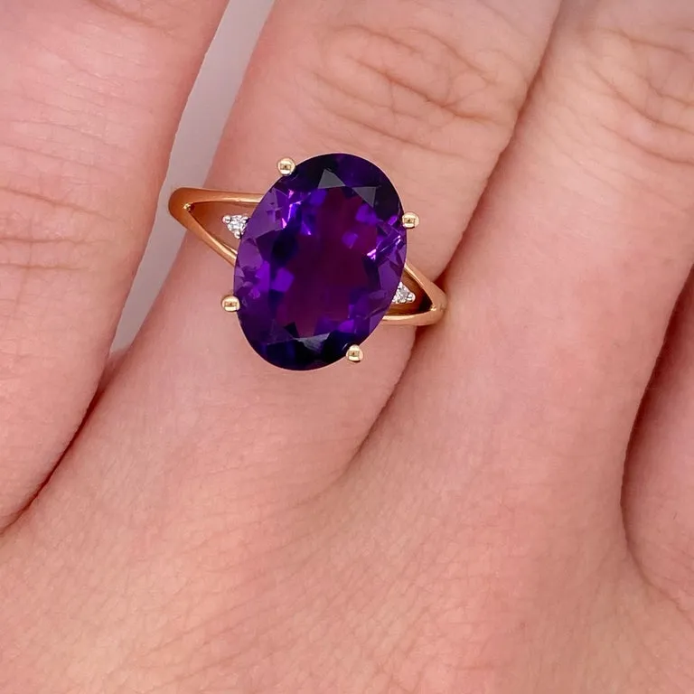 5 Carat Oval Amethyst Ring