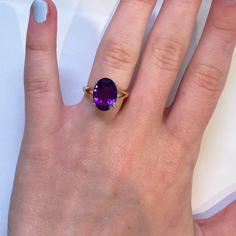 5 Carat Oval Amethyst Ring