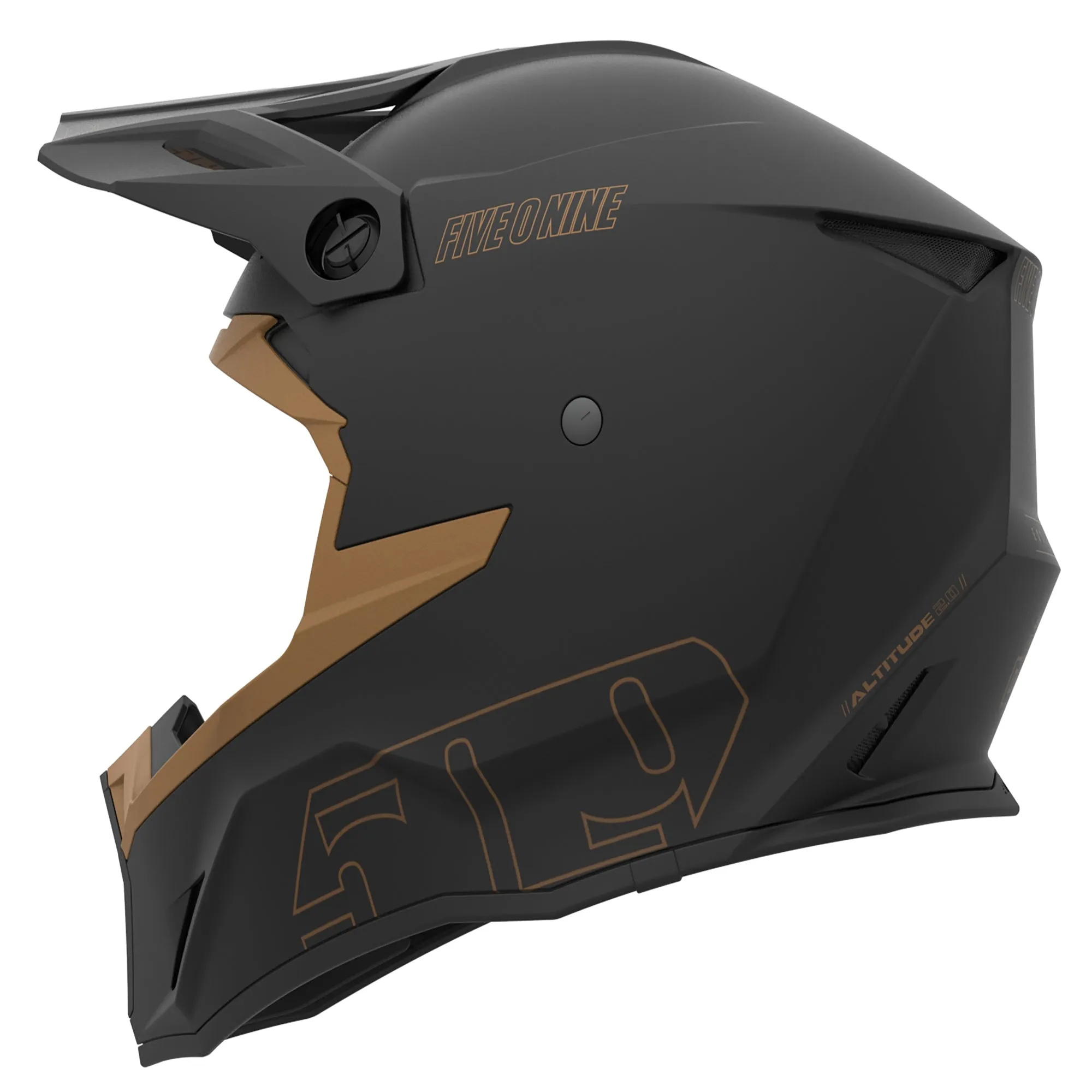 509  Altitude 2.0 Snowmobile Helmet Fidlock Strap Lightweight Open Face Black Gum