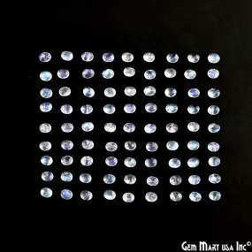 5Ct Rainbow Moonstone Oval Cabochon AAA  Quality Blue Flash Tiny Gems 4x5mm