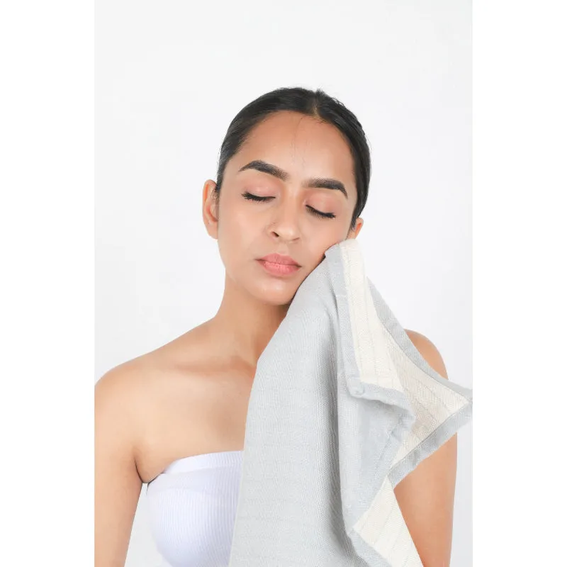 Aloevera Double Cloth Face Towels  | Set of 4 | 18x18 inches