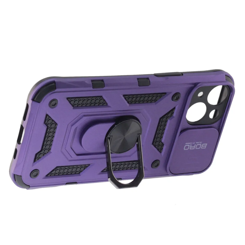 Apple iPhone 13 Case, Ring Armor Case with Lens Cover, Color Purple