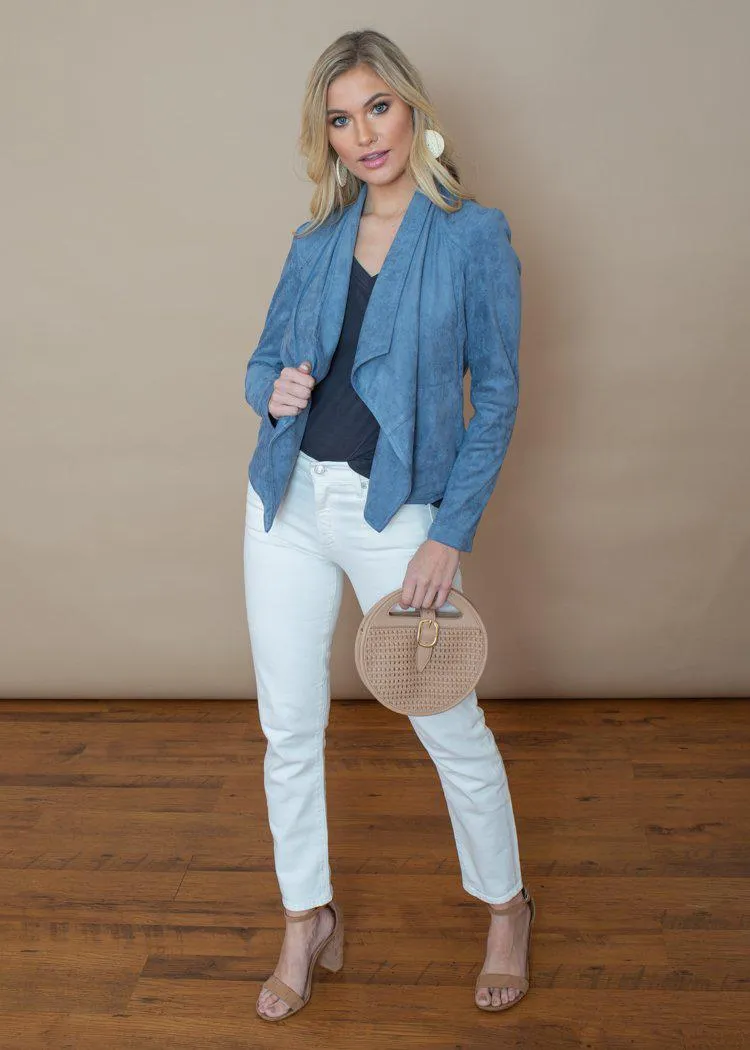 BB Dakota Hazey Blue Suede It Out Jacket-***FINAL SALE***