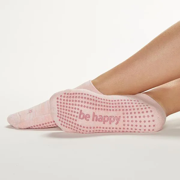 Be Happy - Marbled Apricot Grip Socks (Barre / Pilates)