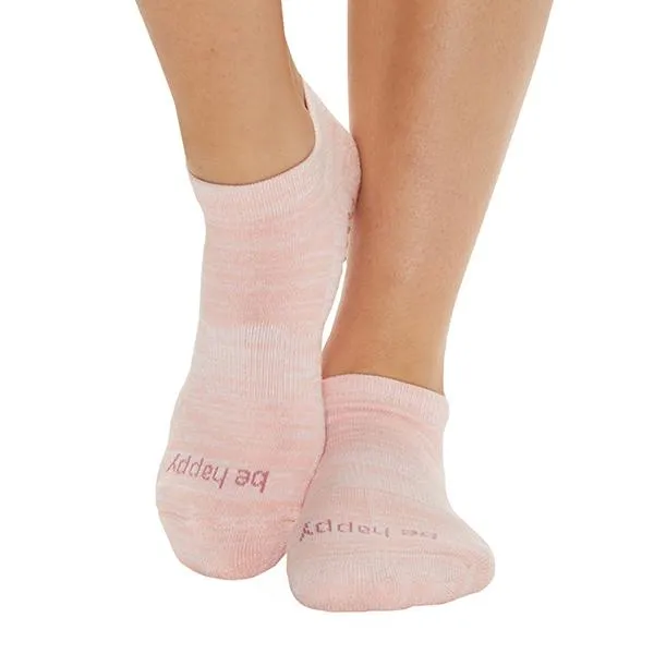 Be Happy - Marbled Apricot Grip Socks (Barre / Pilates)