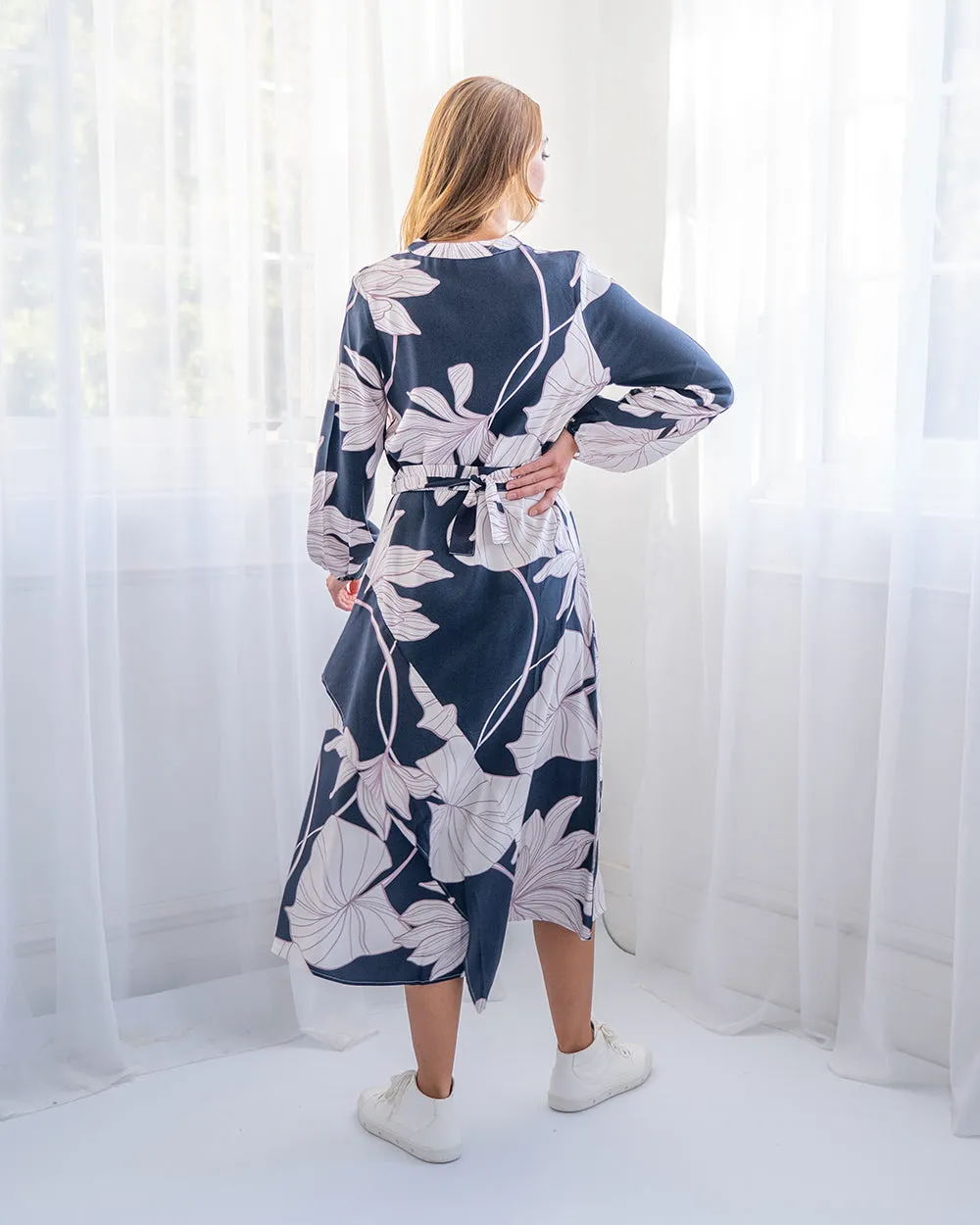 Bettina Dress - Navy Fern