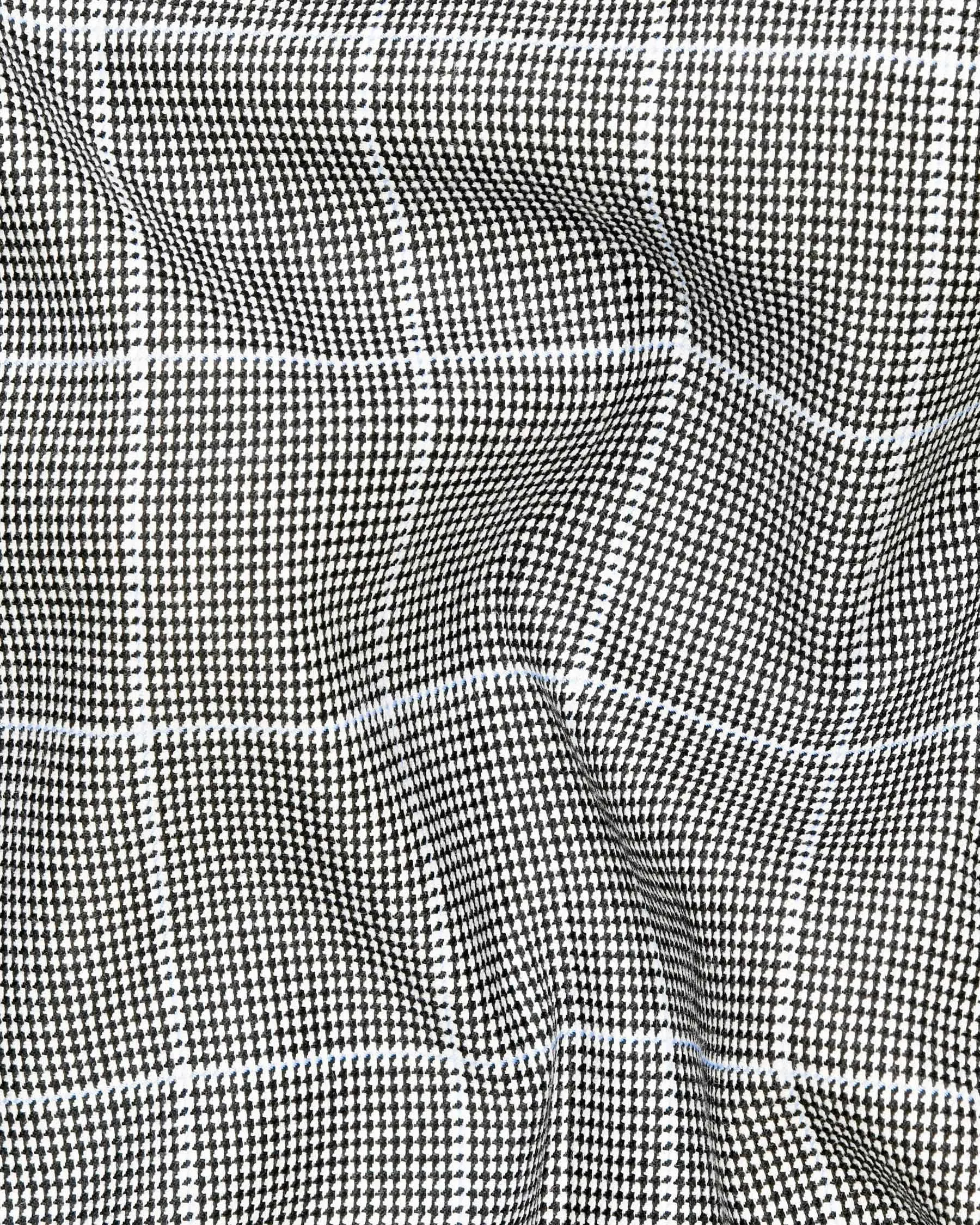 Black and White Houndstooth Windowpane Stretchable Double Breasted traveler Blazer