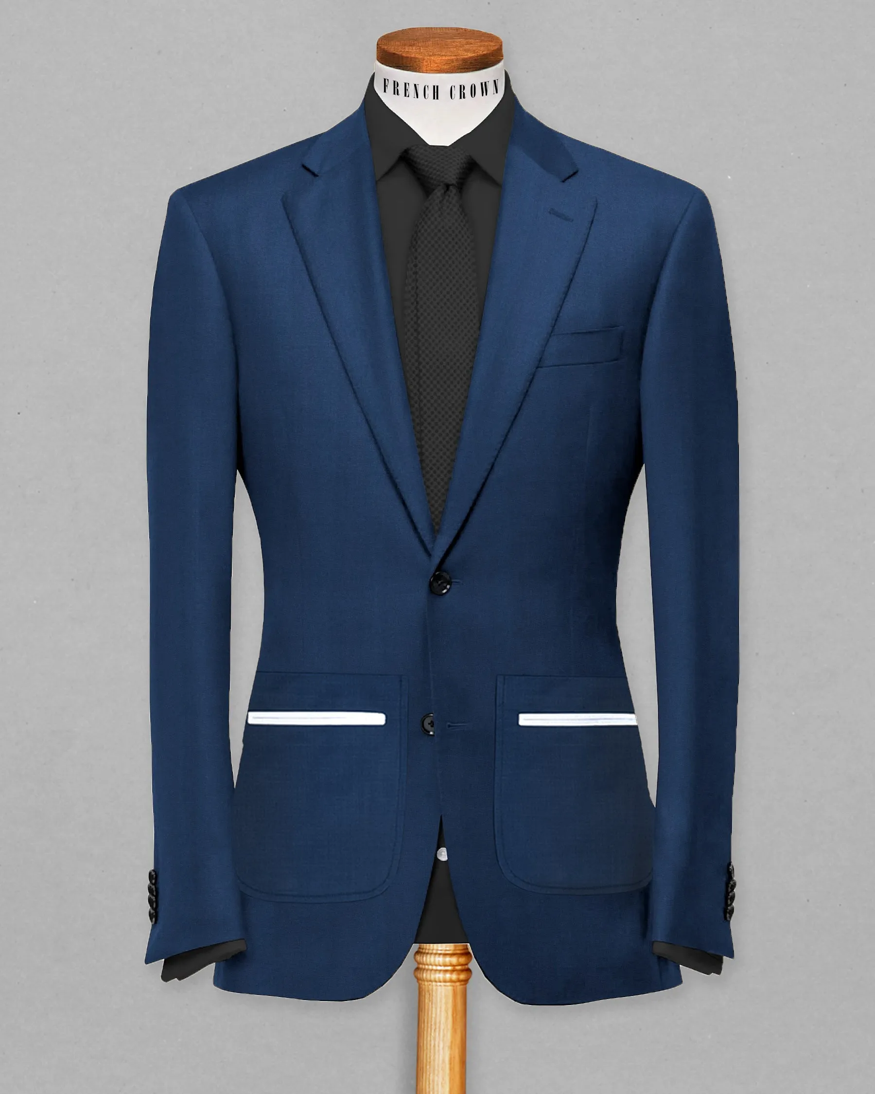 Blue Patch Subtle Sheen Pockets Performance Blazer