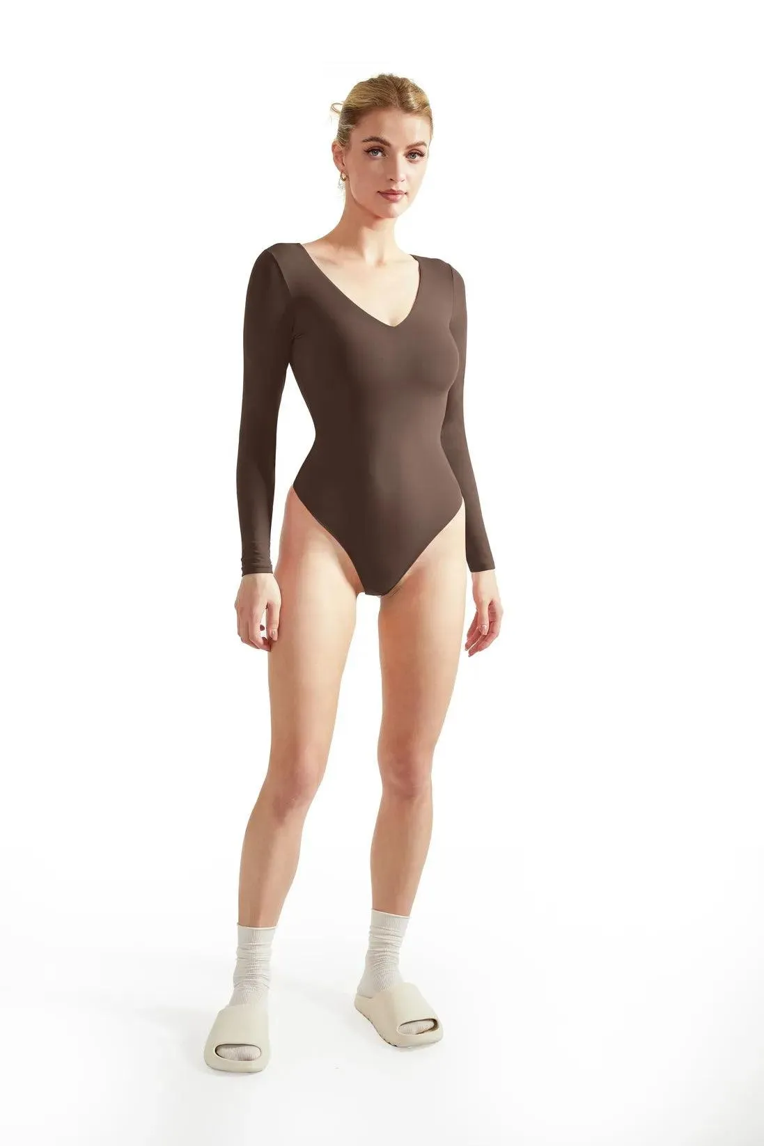 Buttery Soft V Neck Bodysuit - Long Sleeve