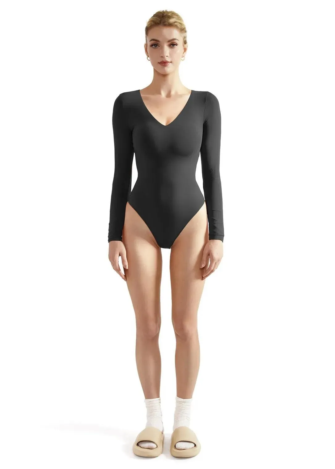 Buttery Soft V Neck Bodysuit - Long Sleeve