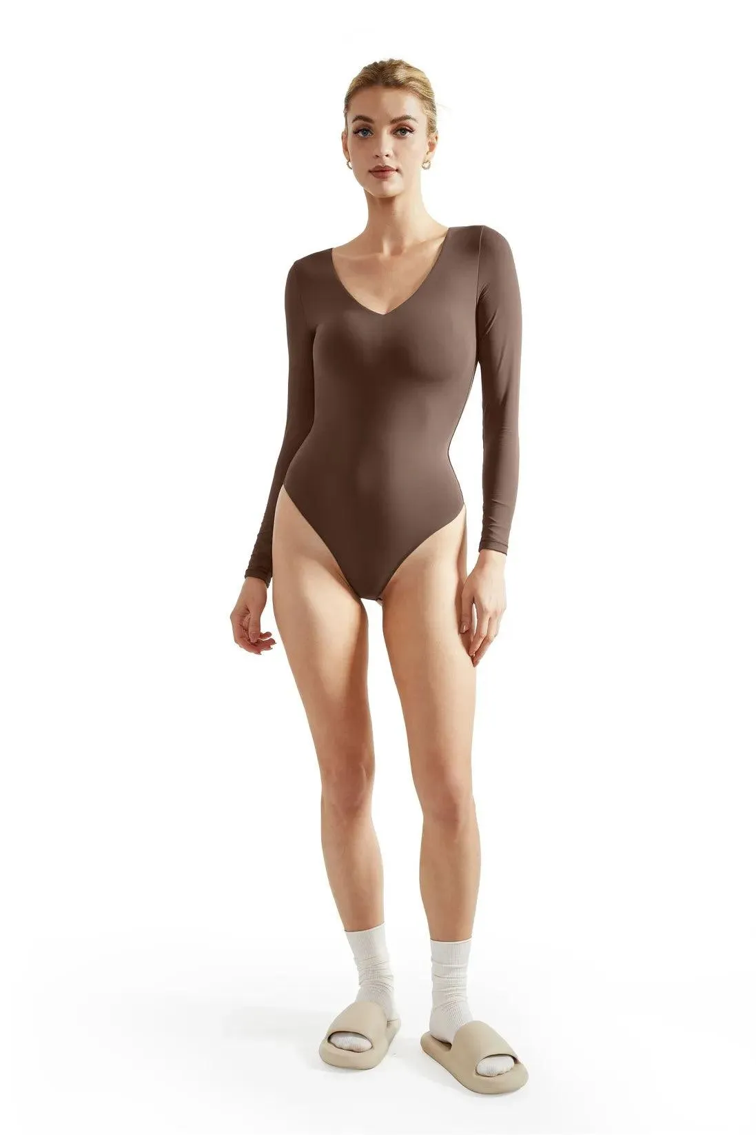 Buttery Soft V Neck Bodysuit - Long Sleeve