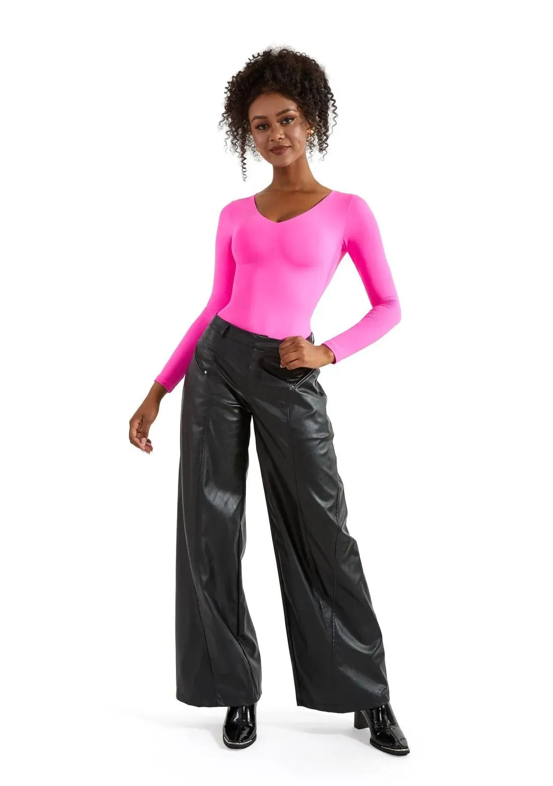 Buttery Soft V Neck Bodysuit - Long Sleeve