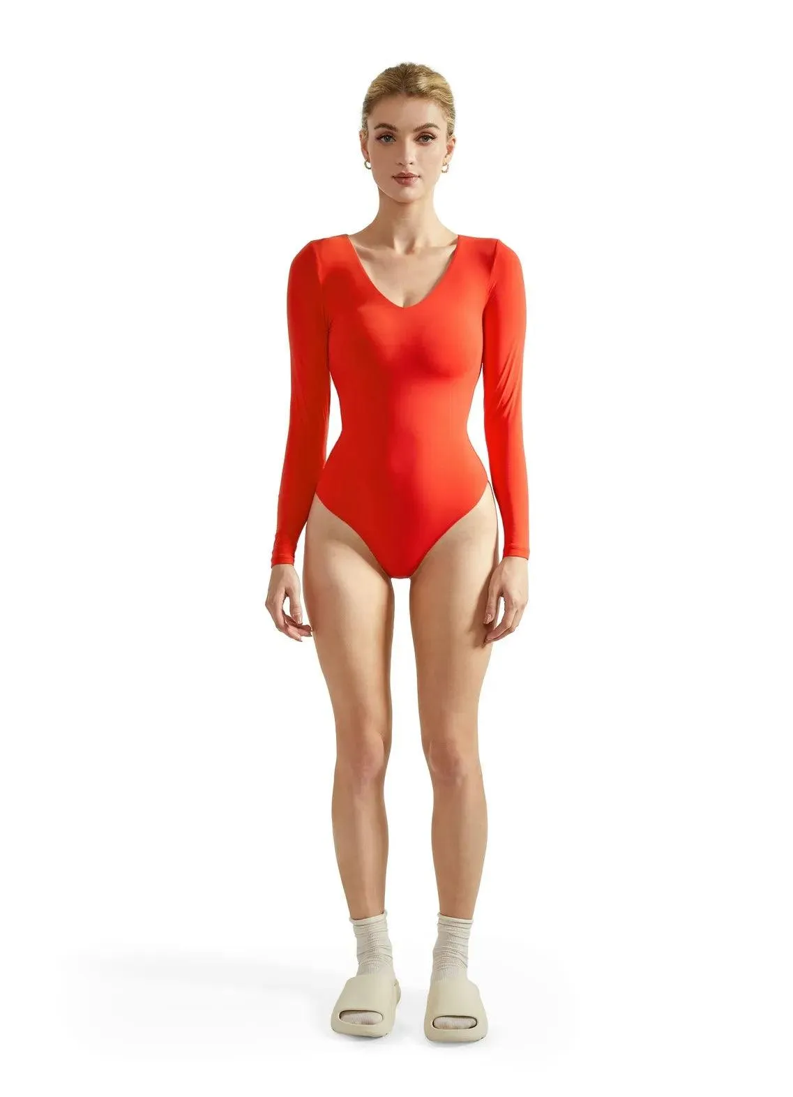 Buttery Soft V Neck Bodysuit - Long Sleeve
