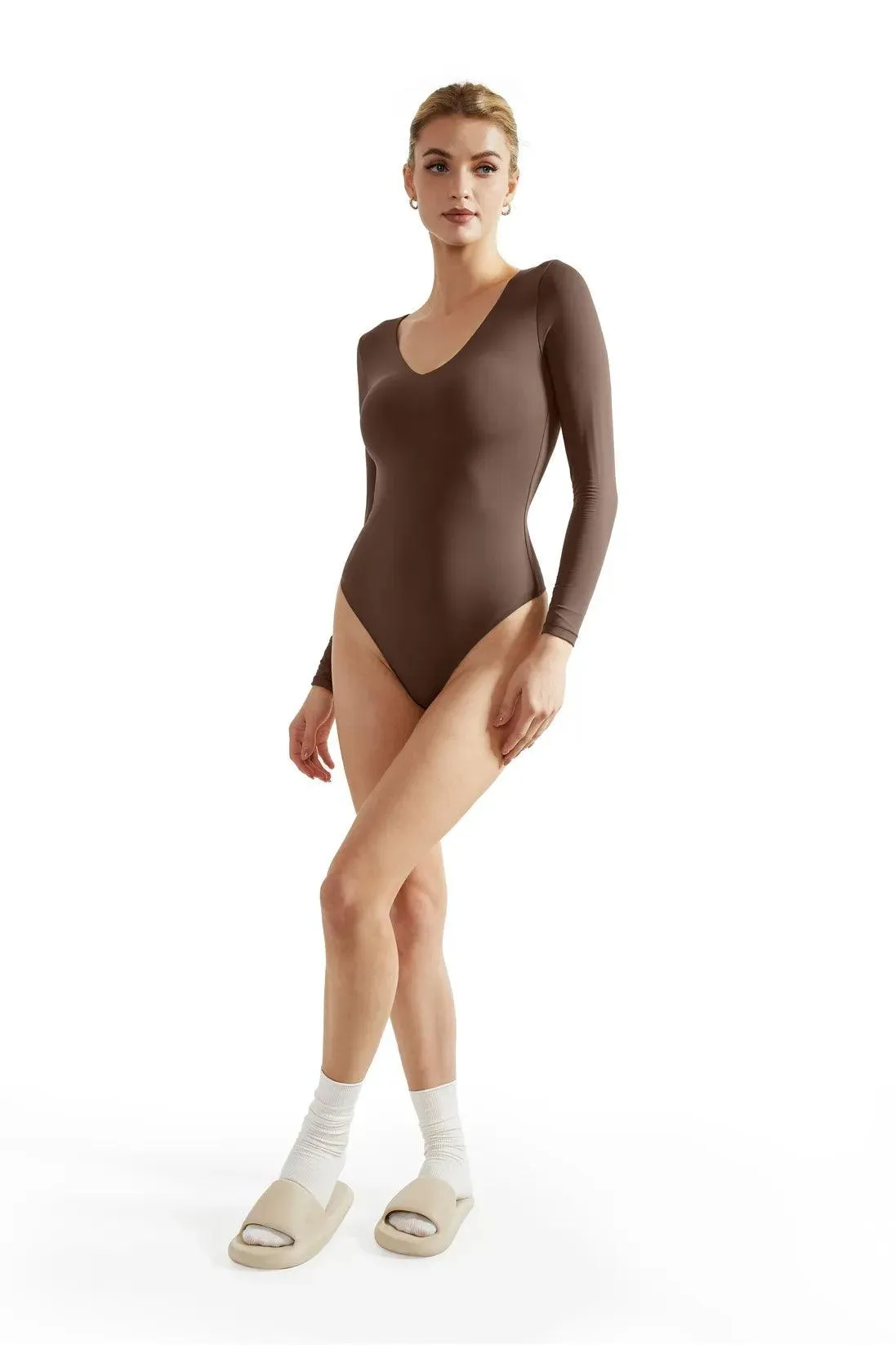 Buttery Soft V Neck Bodysuit - Long Sleeve