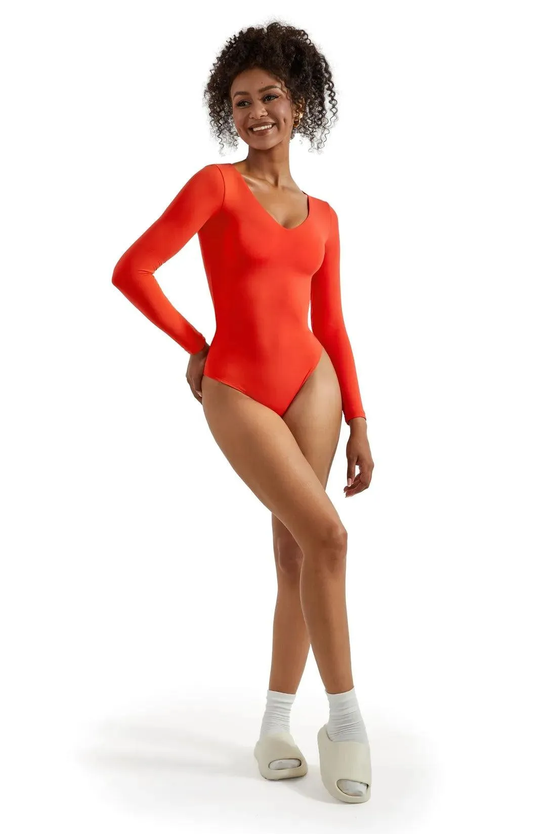 Buttery Soft V Neck Bodysuit - Long Sleeve