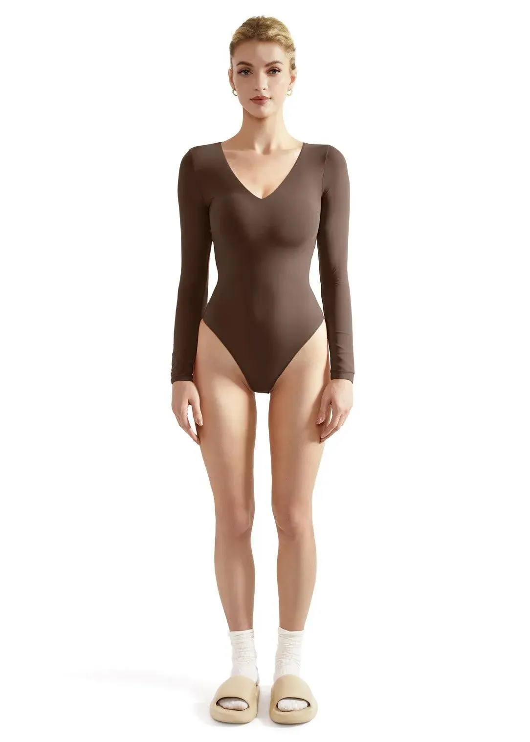 Buttery Soft V Neck Bodysuit - Long Sleeve