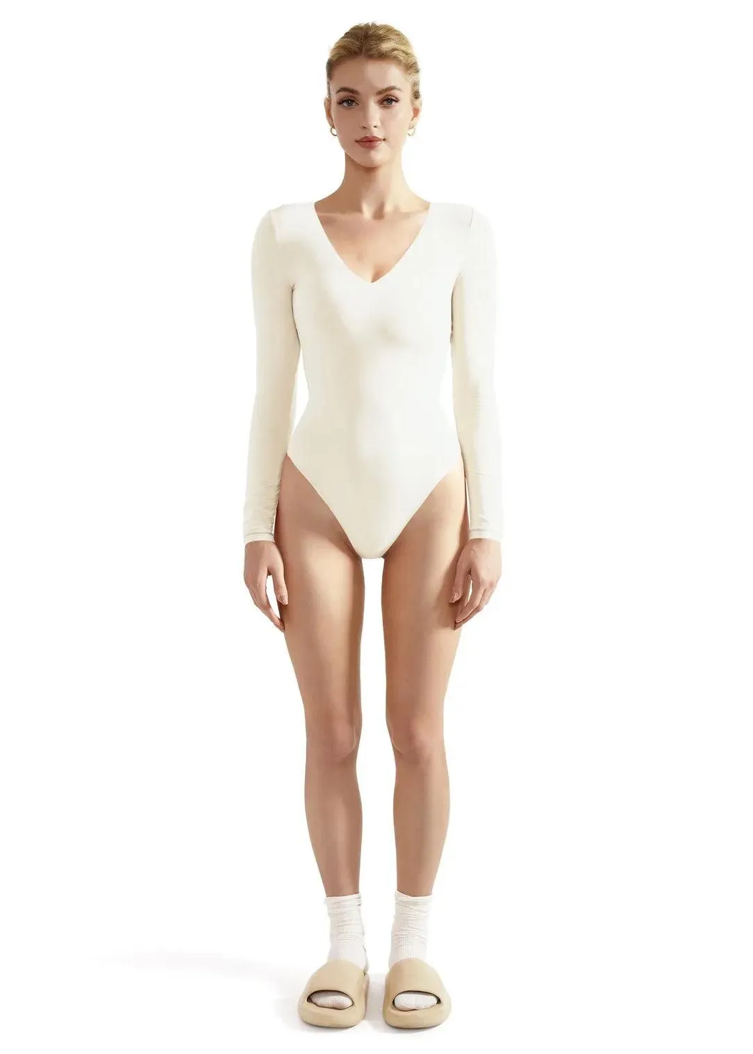 Buttery Soft V Neck Bodysuit - Long Sleeve
