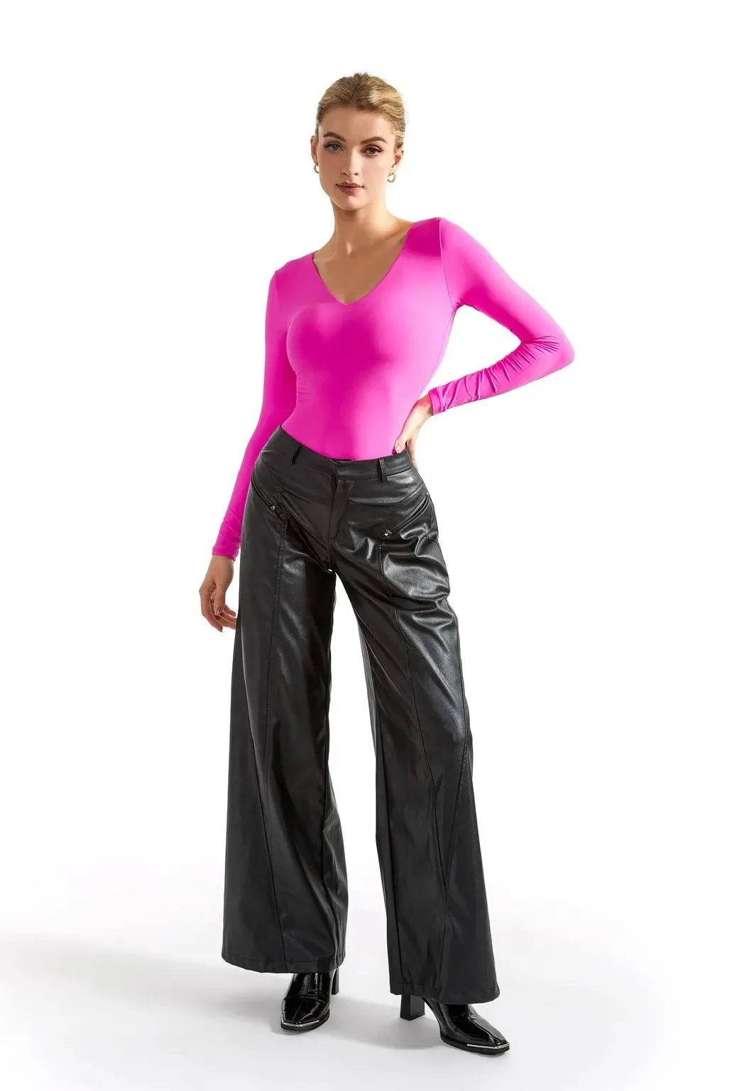 Buttery Soft V Neck Bodysuit - Long Sleeve