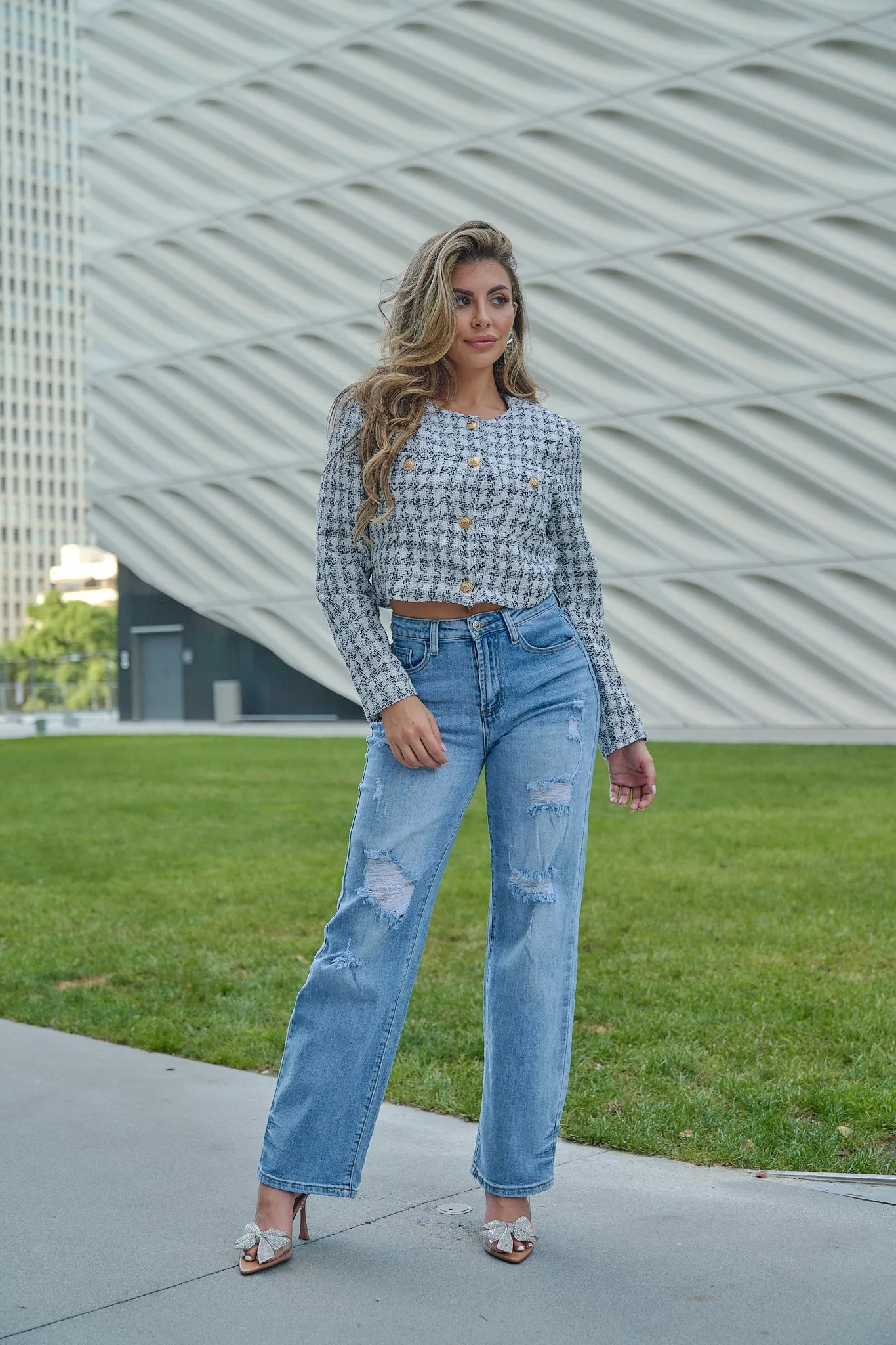 Cropped Tweed Blazer