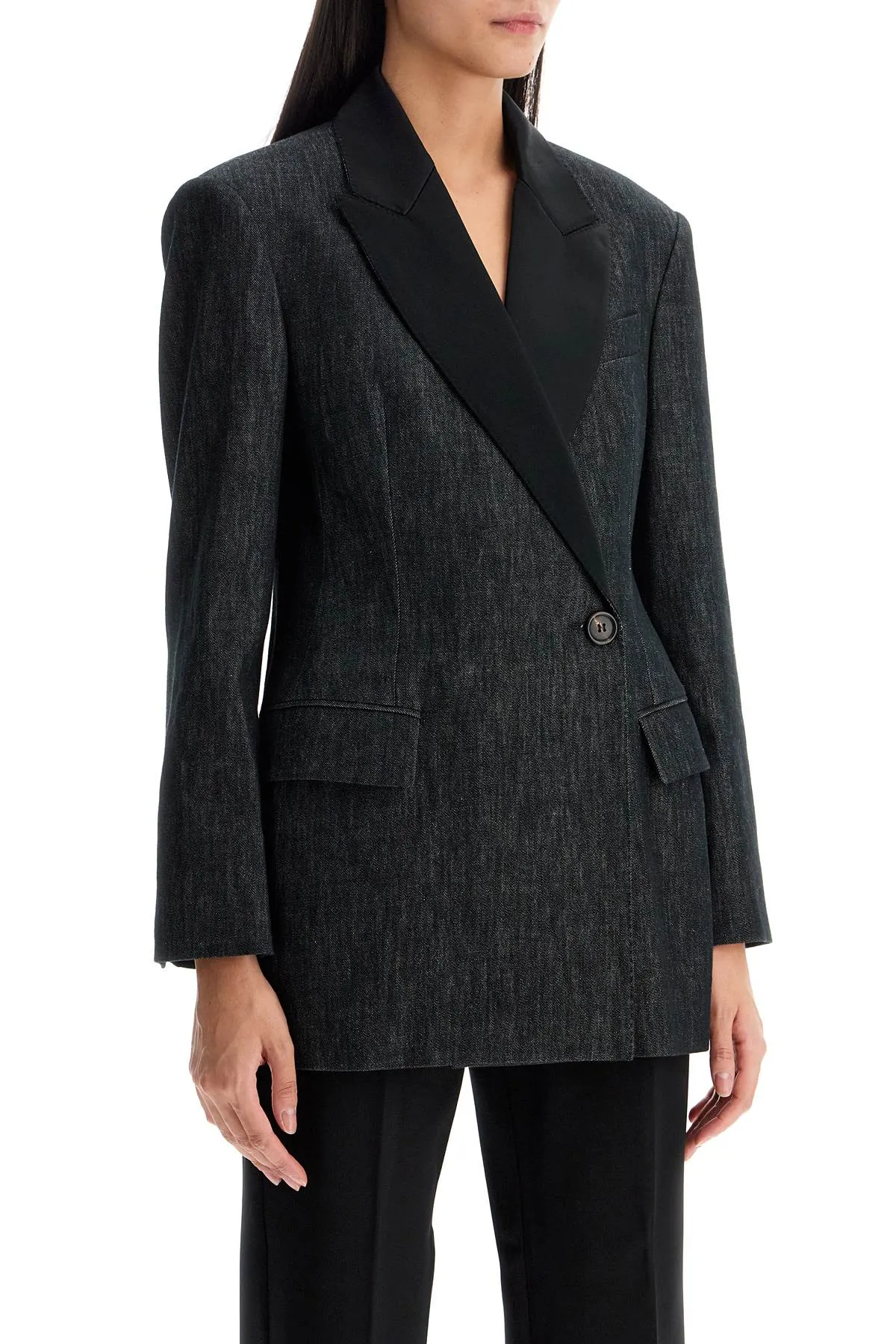 DENIM EFFECT TWILL BLAZER