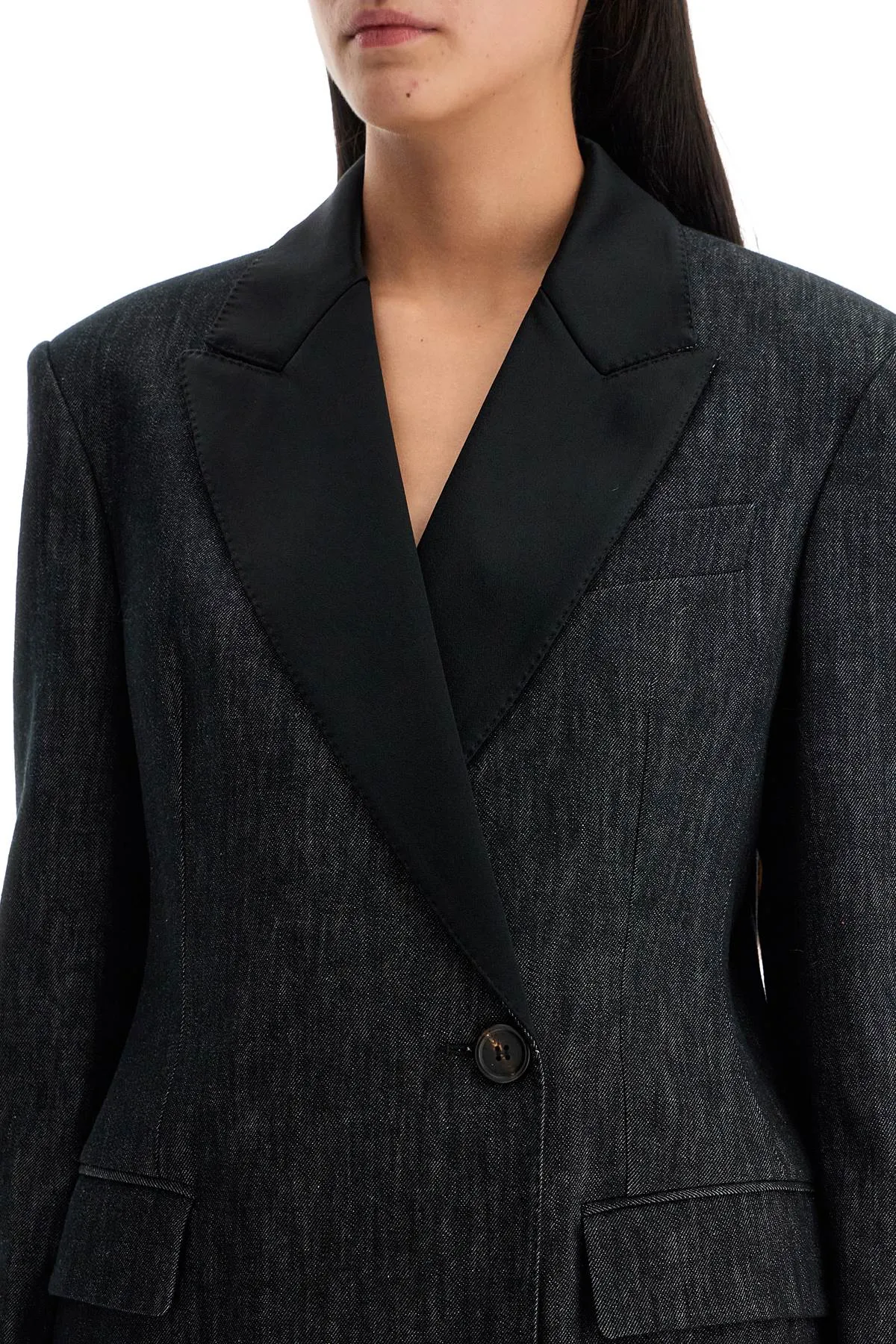 DENIM EFFECT TWILL BLAZER