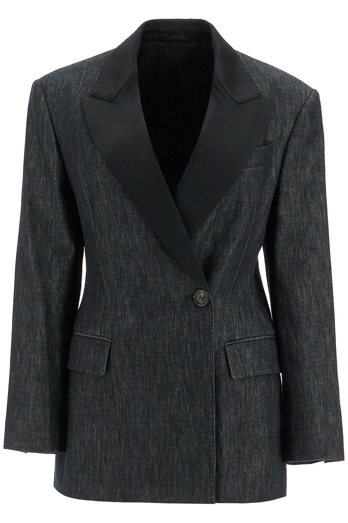 DENIM EFFECT TWILL BLAZER