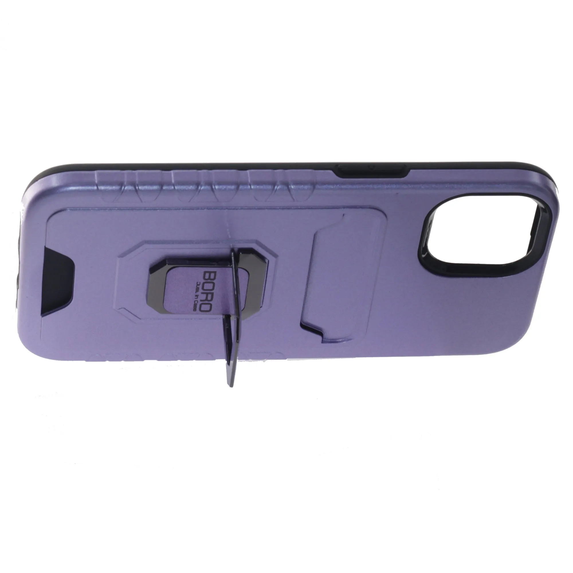 iPhone 11 Pro Max Case, (BORO) Magnetic Ring Armor Case with Card Holder, Color Purple