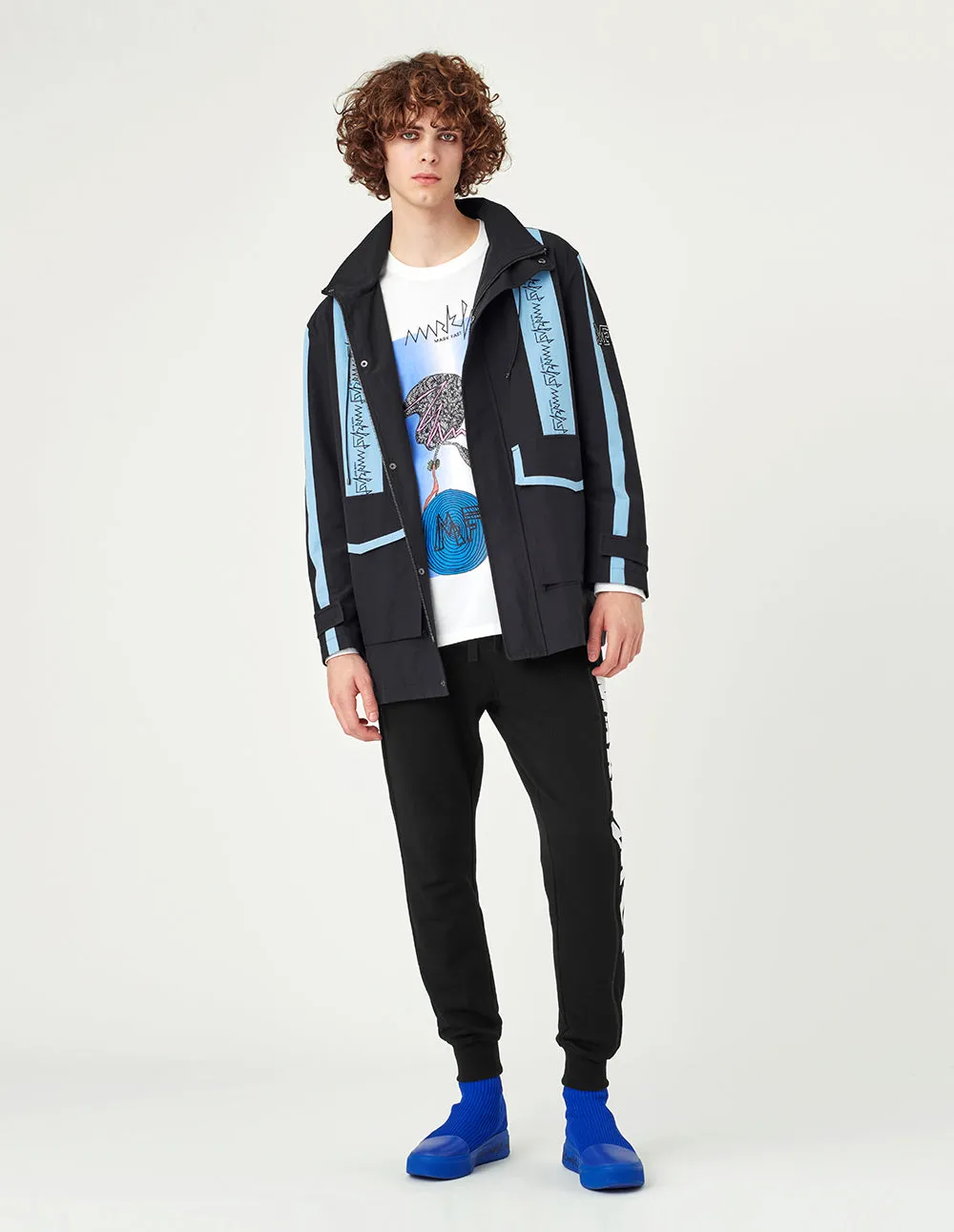 MARK FAST MEN COLOR BLOCK HOODED COAT