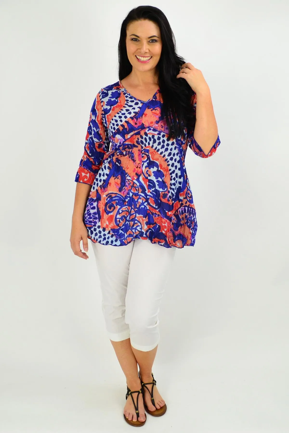 Mary 3/4 Sleeve Tunic Top