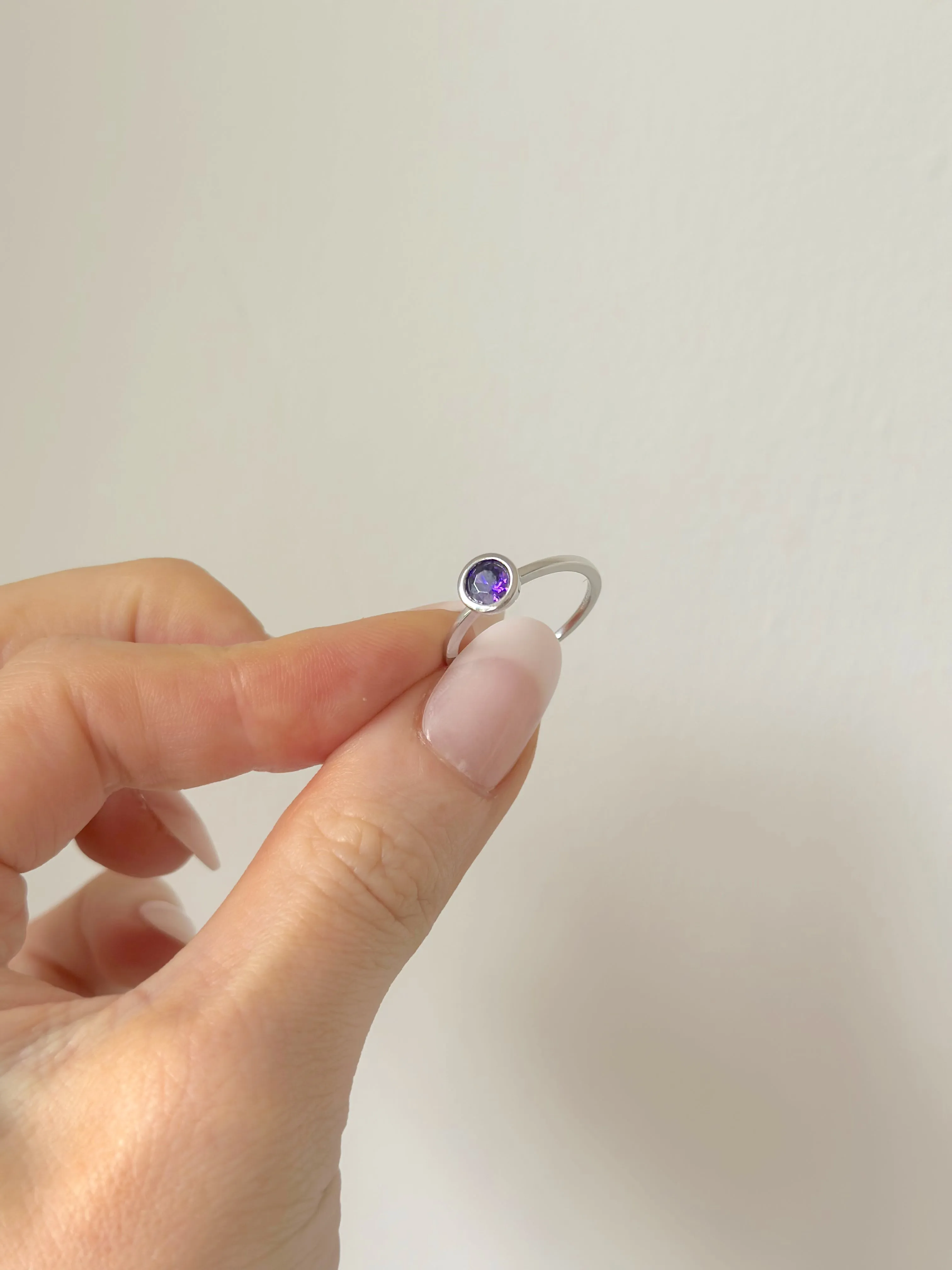 Orelia Purple Ring - Silver
