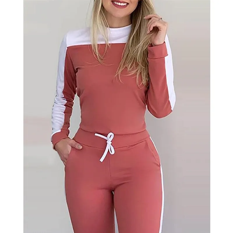 Patchwork Long Sleeve Jumpsuits