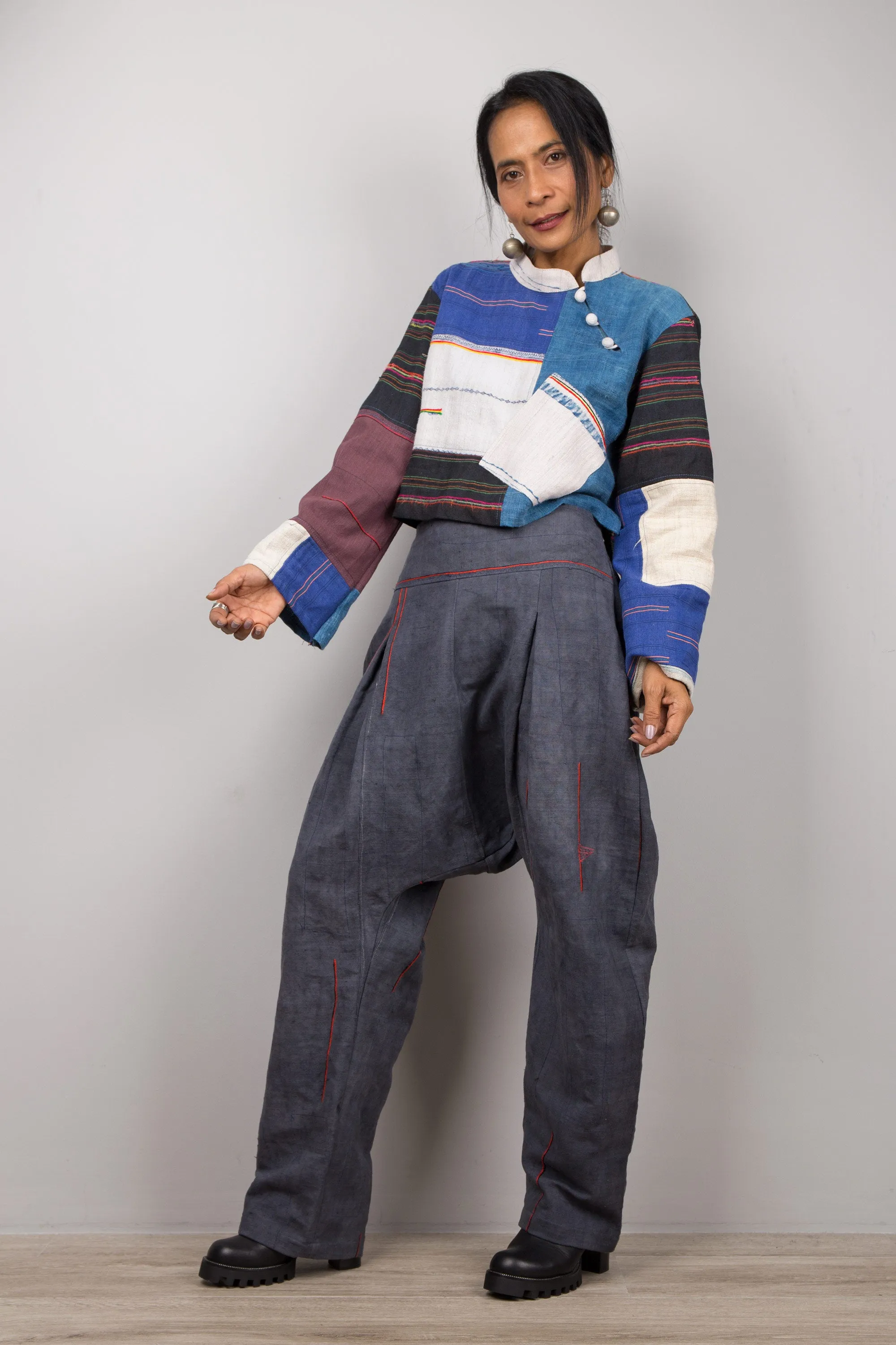 Patchwork Pullover blouse top