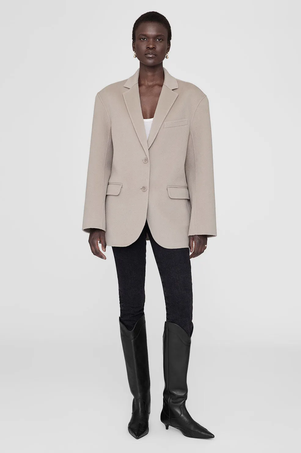 Quinn Blazer - Taupe Cashmere Blend