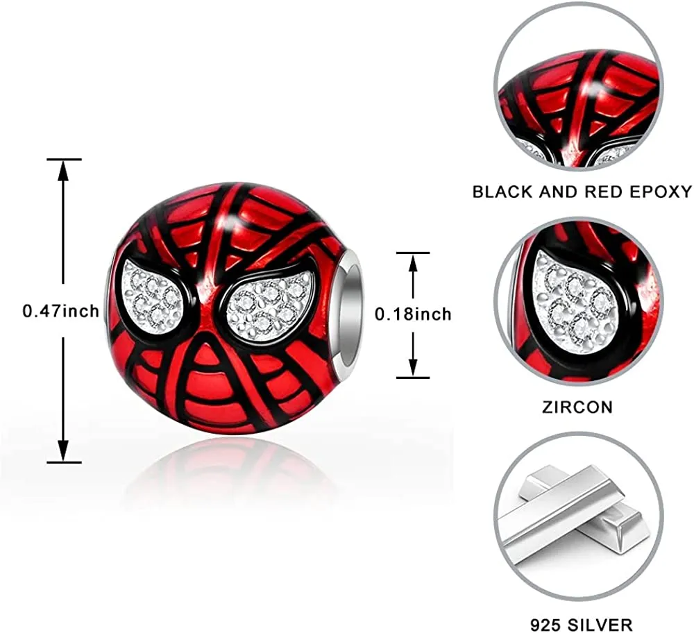 Red Spiderman Spider Man Bead Charm