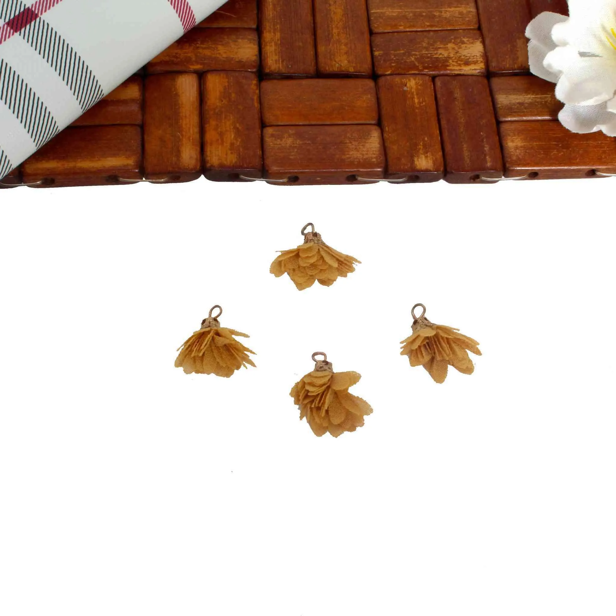 Small Handmade multi purpose DIY Craft, Jewelry, Fabric Fringe Tassel - Design 11843