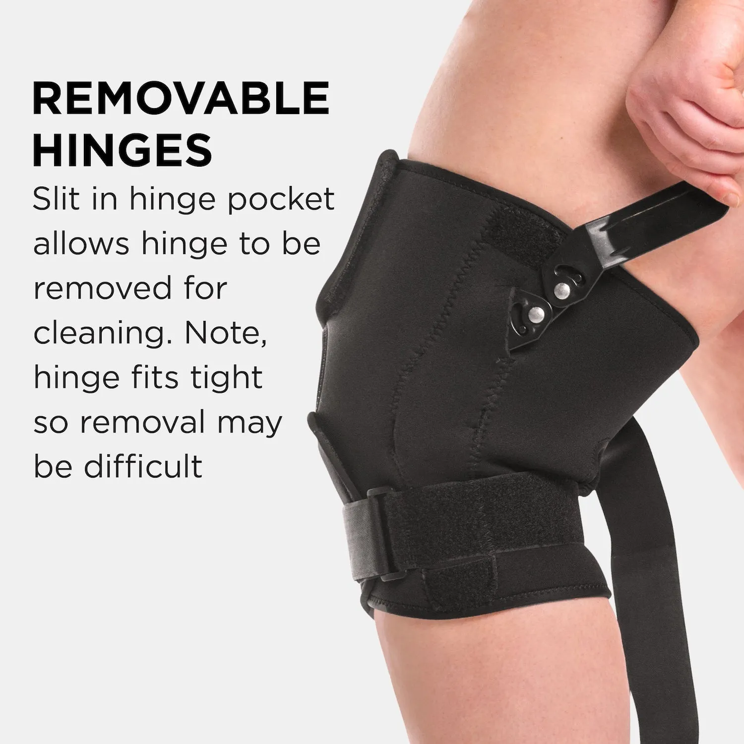 Wrap Around Hinged Knee Brace | Neoprene Open Patella Support with Adjustable Straps for Women & Men