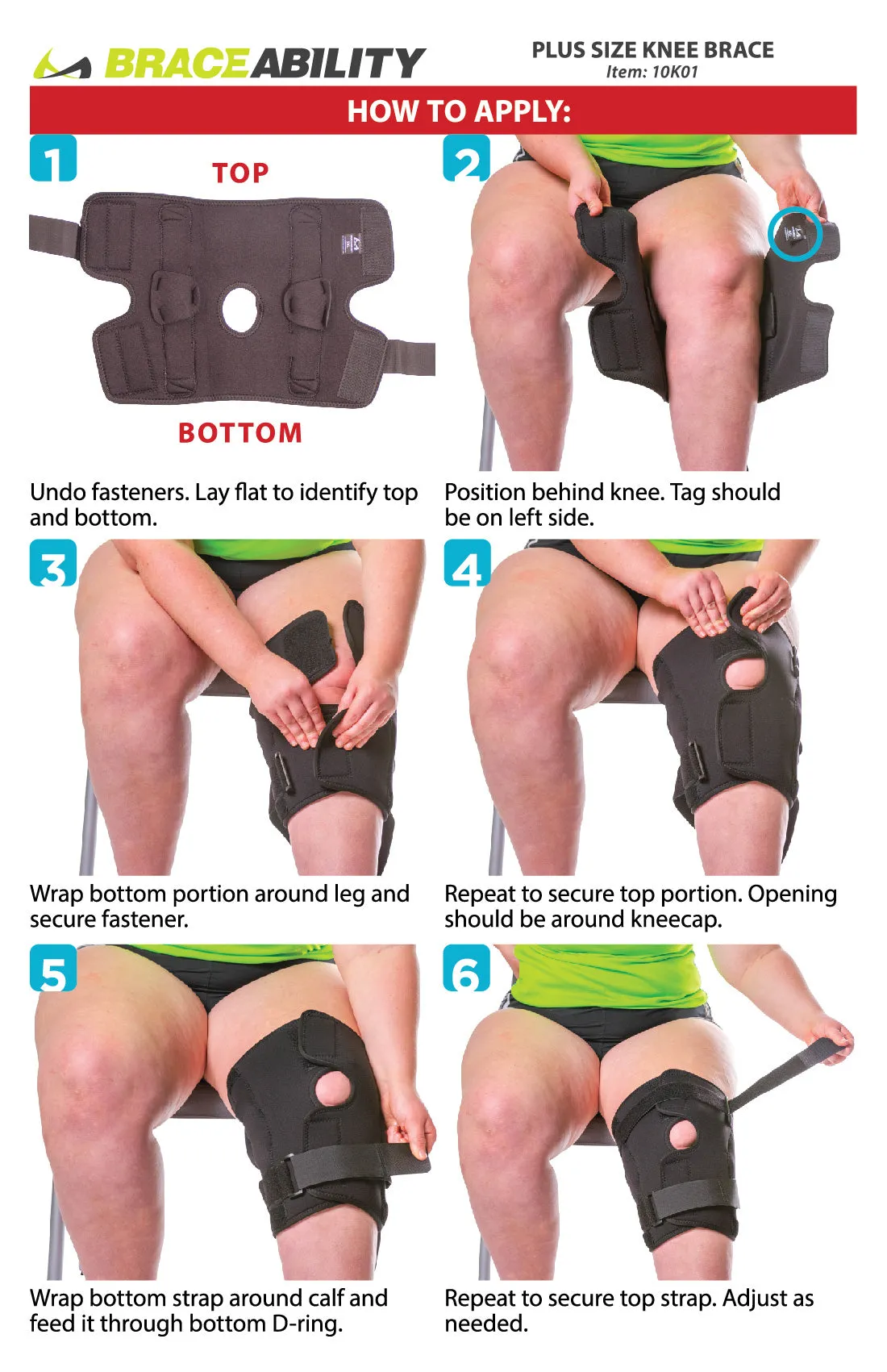 Wrap Around Hinged Knee Brace | Neoprene Open Patella Support with Adjustable Straps for Women & Men